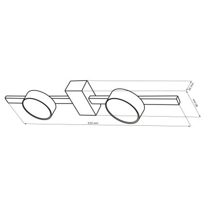 LED Stropní svítidlo JOY 2xGX53/6W/230V černá