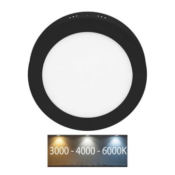 LED Stropní svítidlo LADA LED/12W/230V 3000/4000/6000K pr. 17 cm černá