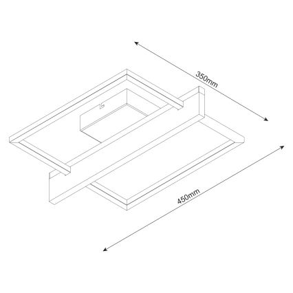 LED Stropní svítidlo LARYSA LED/11,5W/230V 35x45 cm borovice
