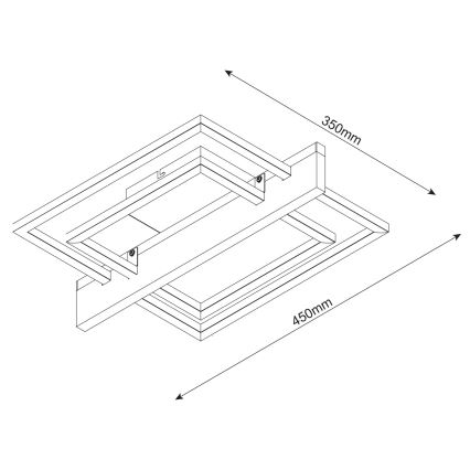 LED Stropní svítidlo LARYSA LED/23W/230V 35x45 borovice