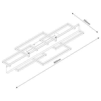 LED Stropní svítidlo LARYSA LED/35W/230V 35x90 cm borovice