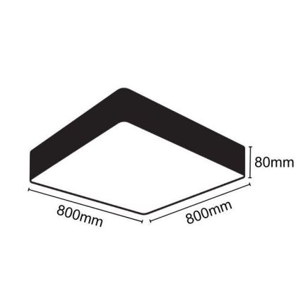 LED Stropní svítidlo LED/110W/230V 4000K 80x80 cm