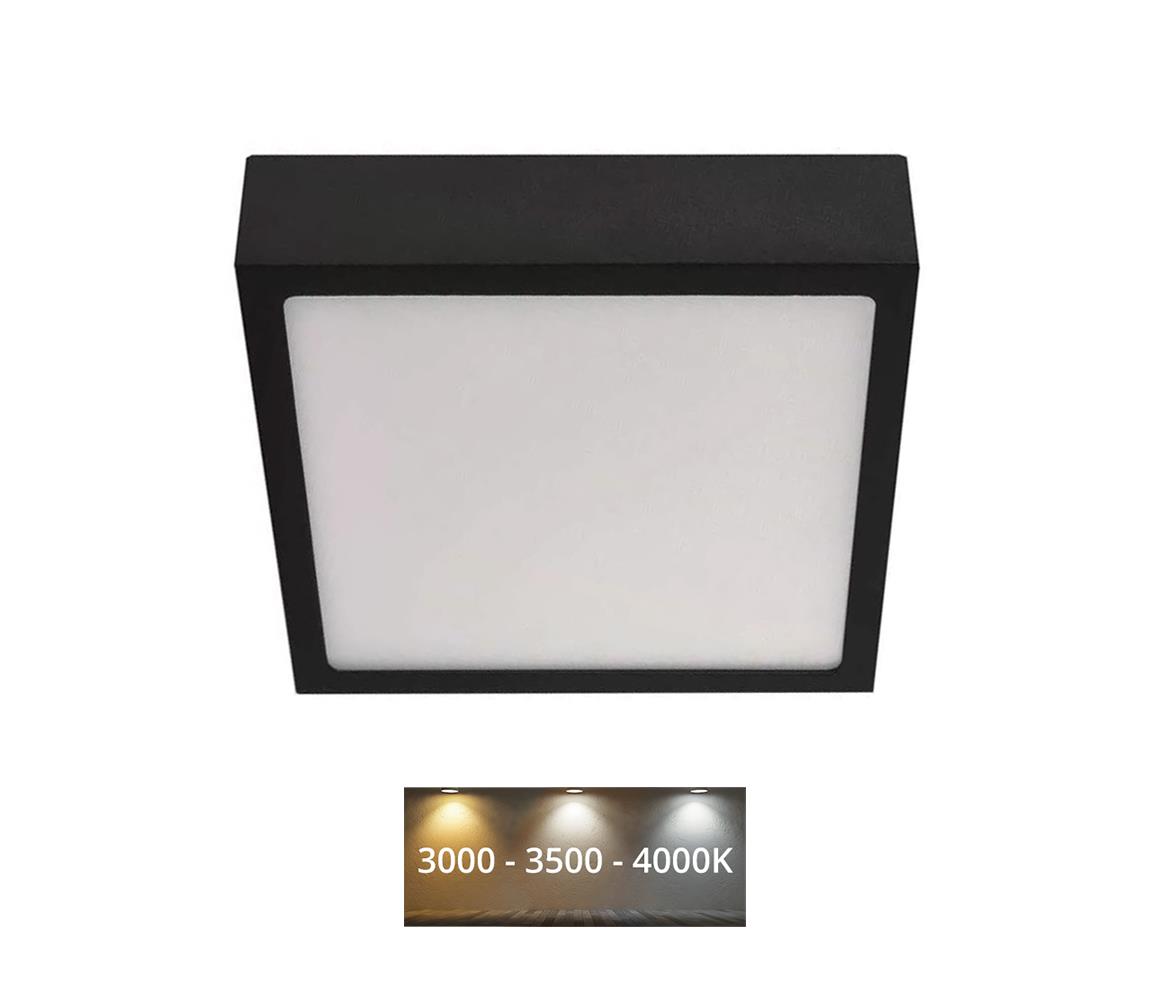 EMOS LED Stropní svítidlo LED/12,5W/230V 3000/3500/4000K 17x17 cm černá EMS968