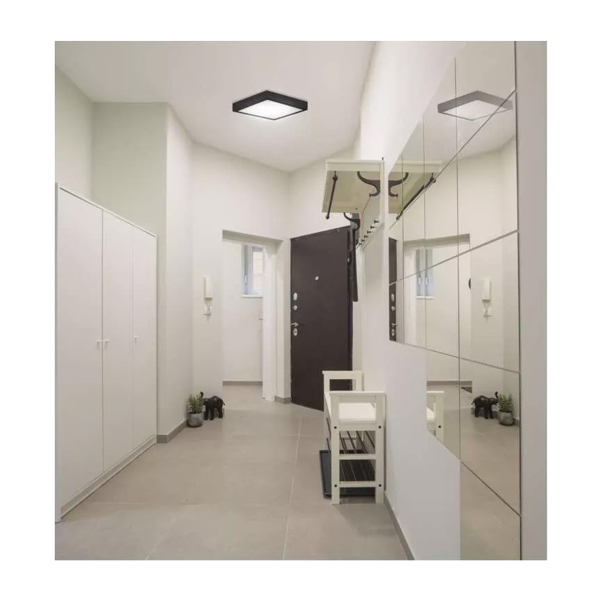 LED Stropní svítidlo NEXXO LED/12,5W/230V 3000/3500/4000K 17x17 cm černá