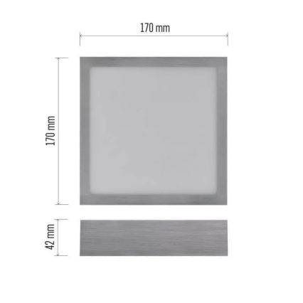 LED Stropní svítidlo NEXXO LED/12,5W/230V 3000/3500/4000K 17x17 cm lesklý chrom