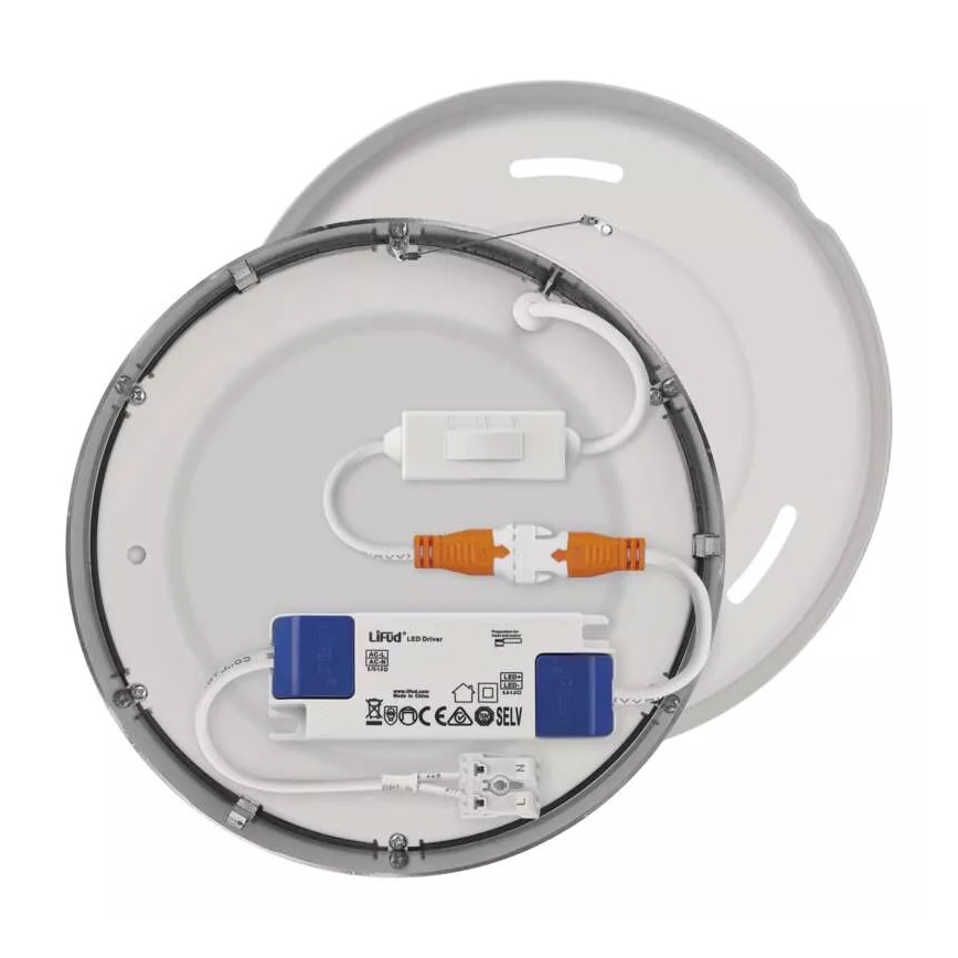 LED Stropní svítidlo NEXXO LED/12,5W/230V 3000/3500/4000K pr. 17 cm matný chrom