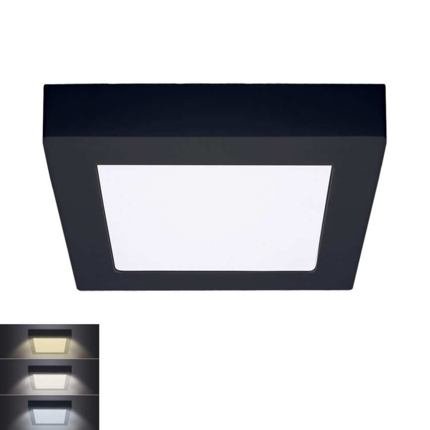 LED Stropní svítidlo LED/12W/230V 3000/4000/6000K černá hranatý