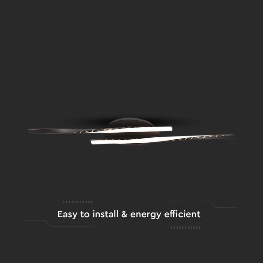LED Stropní svítidlo LED/12W/230V 3000K 94,5 cm černá