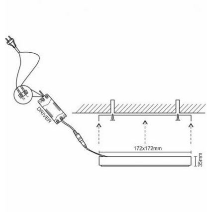 LED Stropní svítidlo LED/12W/230V 4000K 17,2x17,2 cm