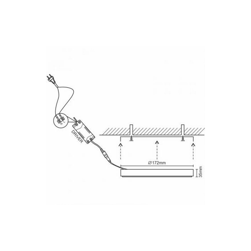 LED Stropní svítidlo LED/12W/230V 4000K pr. 17,2 cm