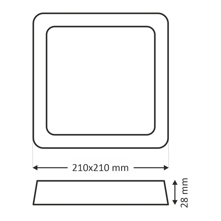 LED Stropní svítidlo LED/18W/230V 2700K 21x21 cm bílá