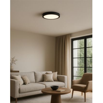 LED Stropní svítidlo LED/18W/230V 3000/4000/6500K pr. 23 cm černá