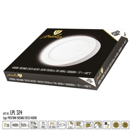 LED Stropní svítidlo LED/18W/230V 4000K pr. 22,5 cm