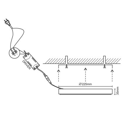 LED Stropní svítidlo LED/18W/230V 4000K pr. 22,5 cm