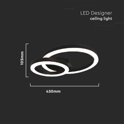 LED Stropní svítidlo LED/20W/230V 3000K černá