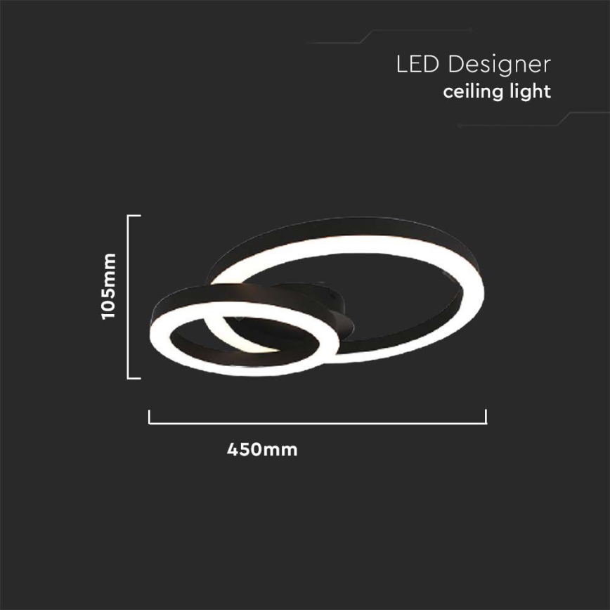LED Stropní svítidlo LED/20W/230V 3000K černá