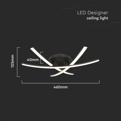 LED Stropní svítidlo LED/20W/230V 3000K černá