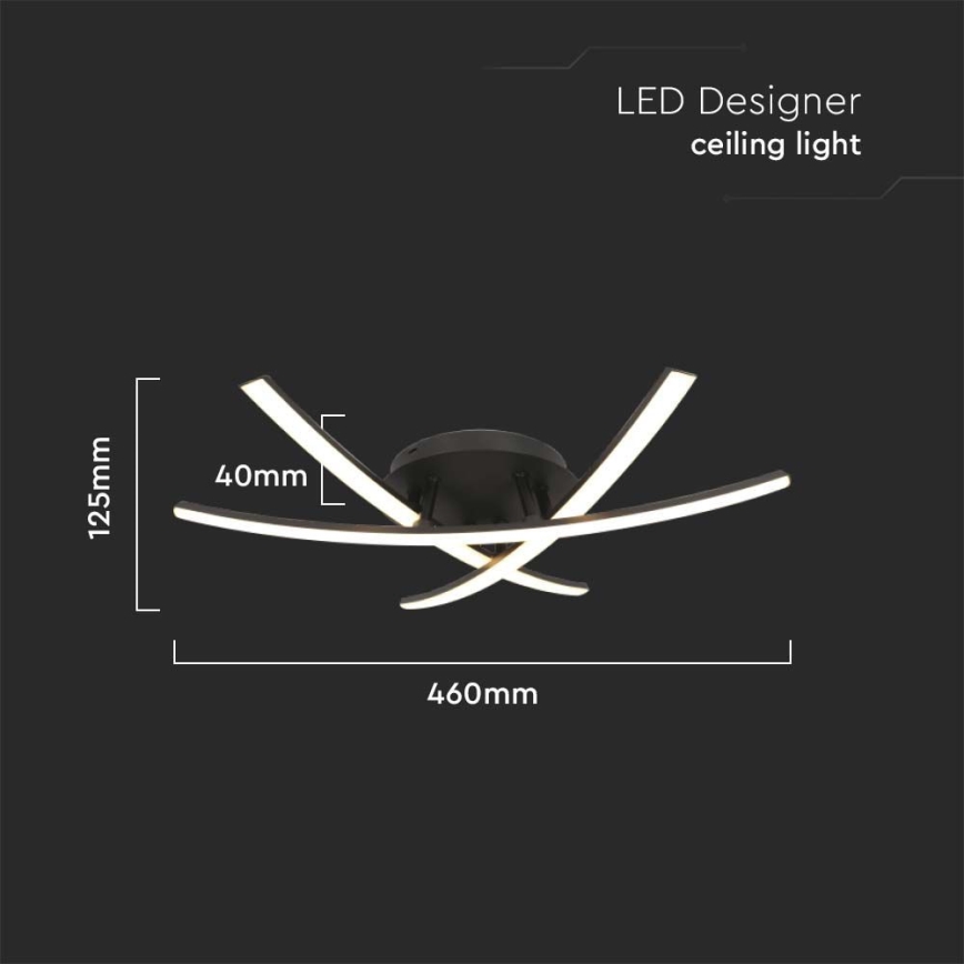 LED Stropní svítidlo LED/20W/230V 3000K černá