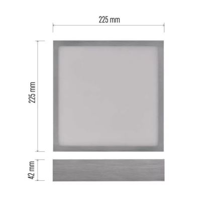 LED Stropní svítidlo NEXXO LED/21W/230 3000/3500/4000K 22,5x22,5 cm matný chrom
