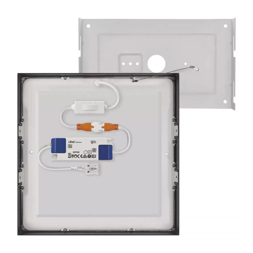 LED Stropní svítidlo NEXXO LED/21W/230V 3000/3500/4000K 22,5x22,5 cm černá