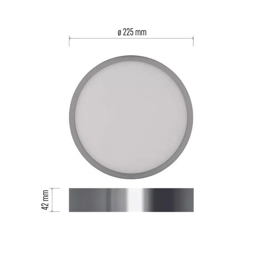 LED Stropní svítidlo NEXXO LED/21W/230V 3000/3500/4000K pr. 22,5 cm lesklý chrom