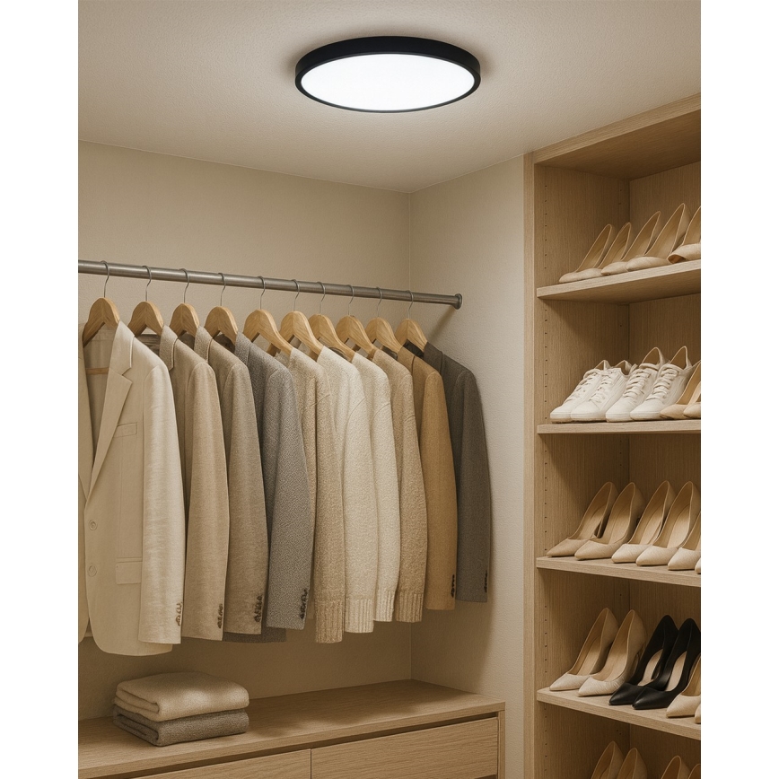 LED Stropní svítidlo LED/24W/230V 3000/4000/6500K pr. 30 cm černá