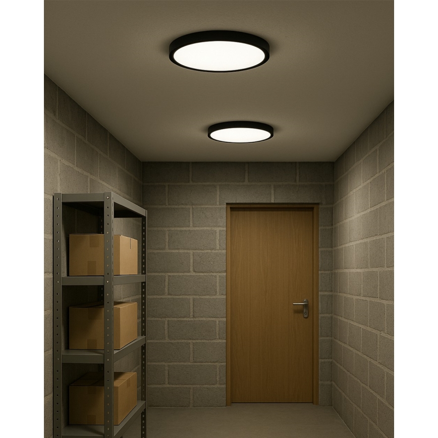 LED Stropní svítidlo LED/24W/230V 3000/4000/6500K pr. 30 cm černá