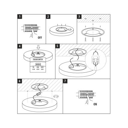 LED Stropní svítidlo LED/24W/230V 3000/4000/6500K pr. 30 cm černá
