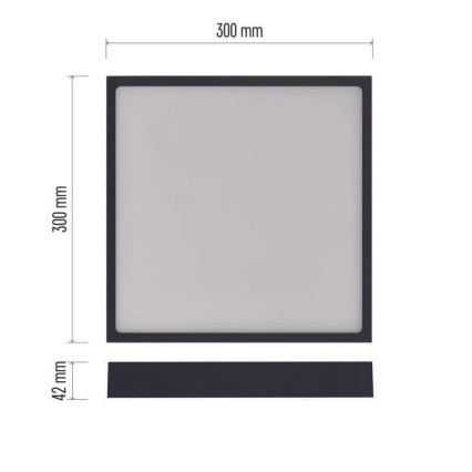 LED Stropní svítidlo NEXXO LED/28,5W/230V 3000/3500/4000K 30x30 cm černá