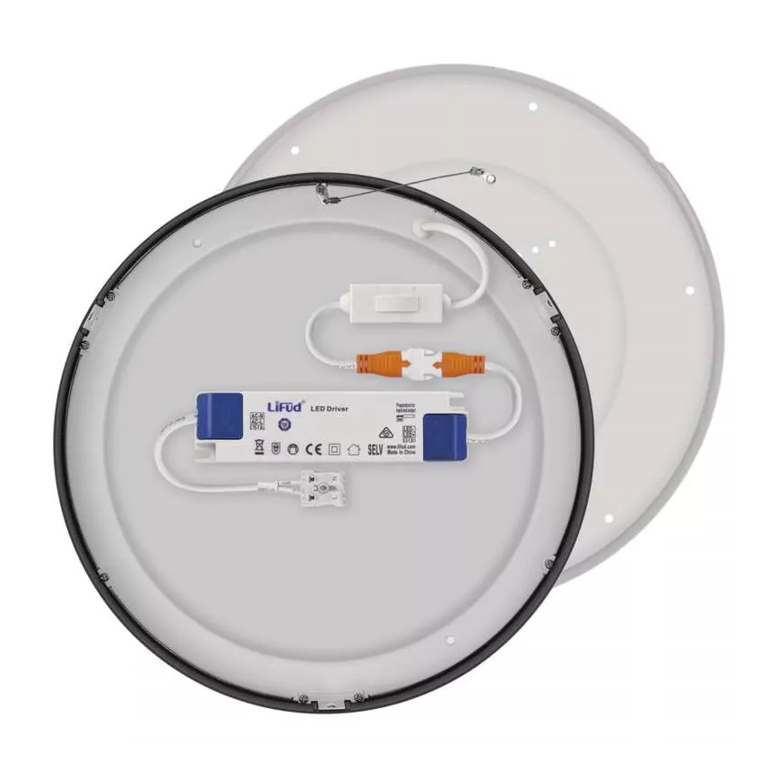 LED Stropní svítidlo NEXXO LED/28,5W/230V 3000/3500/4000K pr. 30 cm černá