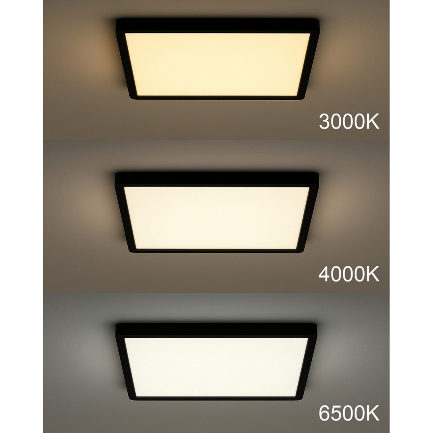 LED Stropní svítidlo LED/32W/230V 3000/4000/6500K 40x40 cm černá