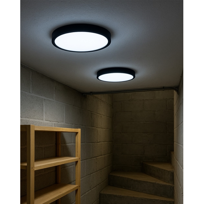 LED Stropní svítidlo LED/32W/230V 3000/4000/6500K pr. 40 cm černá