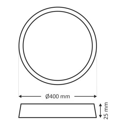 LED Stropní svítidlo LED/32W/230V 3000/4000/6500K pr. 40 cm černá