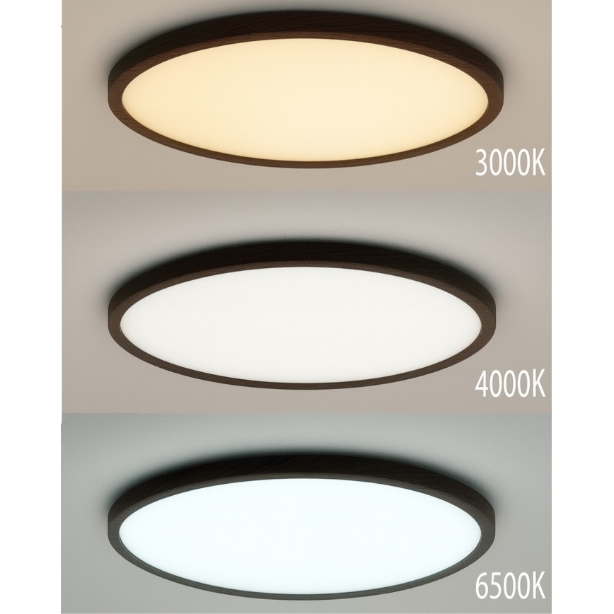 LED Stropní svítidlo LED/32W/230V 3000/4000/6500K pr. 40 cm hnědá