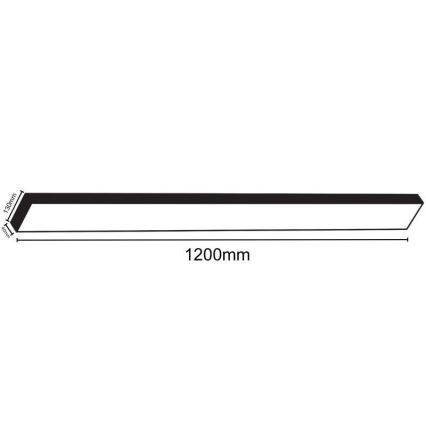 LED Stropní svítidlo LED/32W/230V 4000K 120x13 cm černá