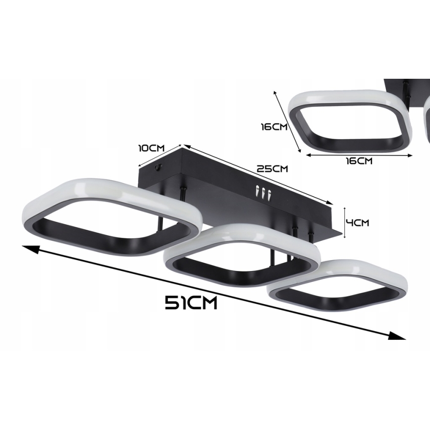 LED Stropní svítidlo LED/33W/230V černá