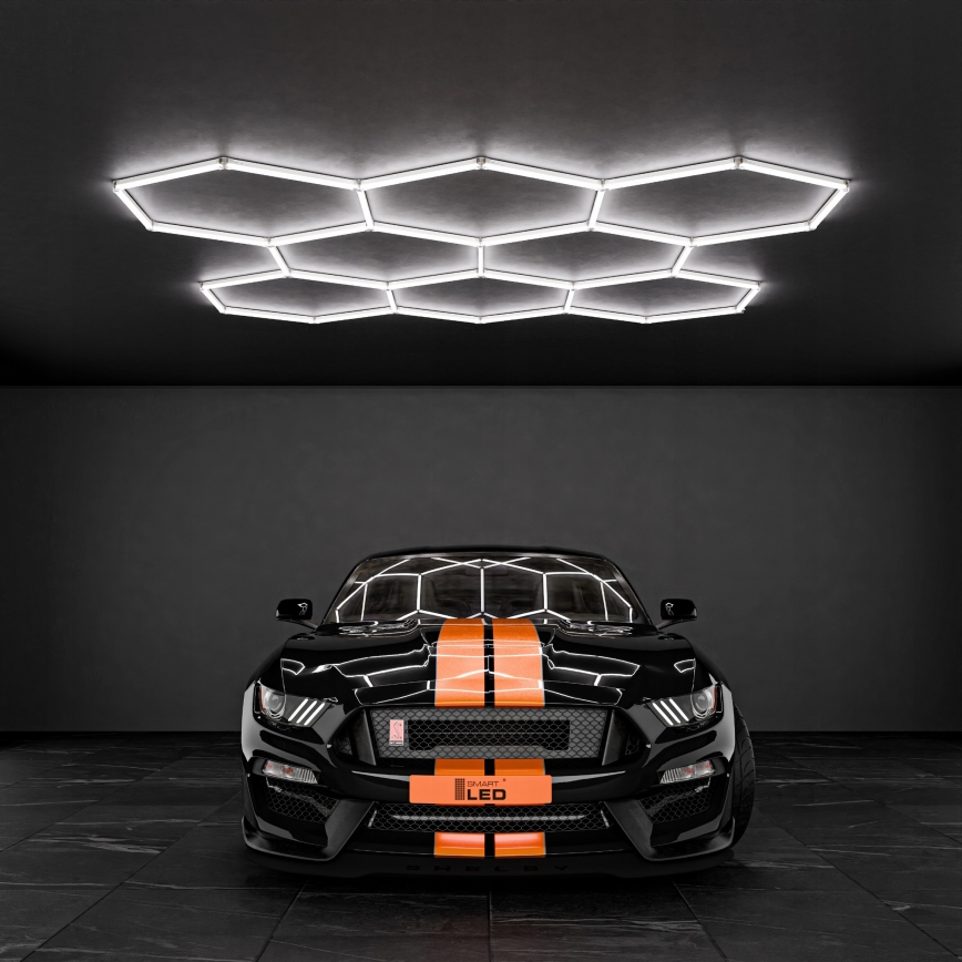 LED Stropní svítidlo HEXAGON LED/350W/85-265V 6500K 313x298 cm CRI 90 IP44 bílá