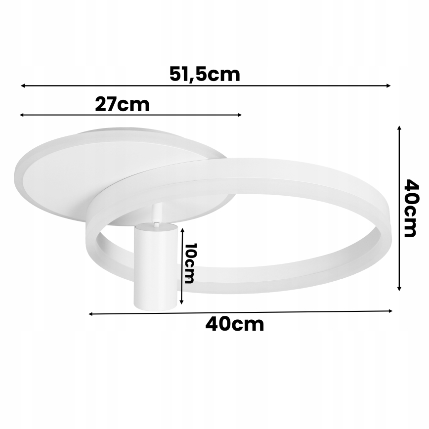 LED Stropní svítidlo LED/38W/230V + 1xGU10/30W bílá