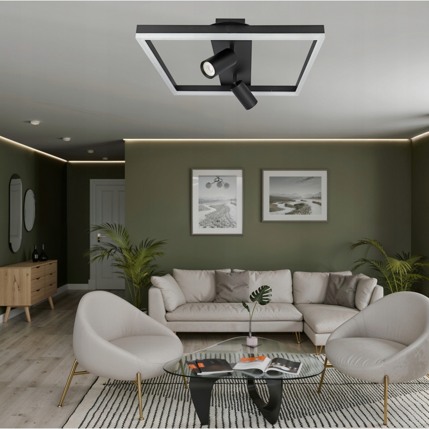 LED Stropní svítidlo LED/38W/230V + 2xGU10/30W černá