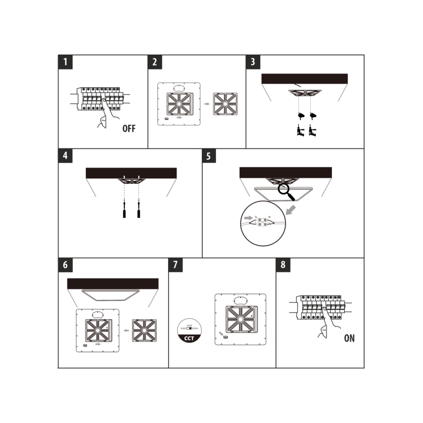 LED Stropní svítidlo LED/40W/230V 3000/4000/6500K 50x50 cm bílá