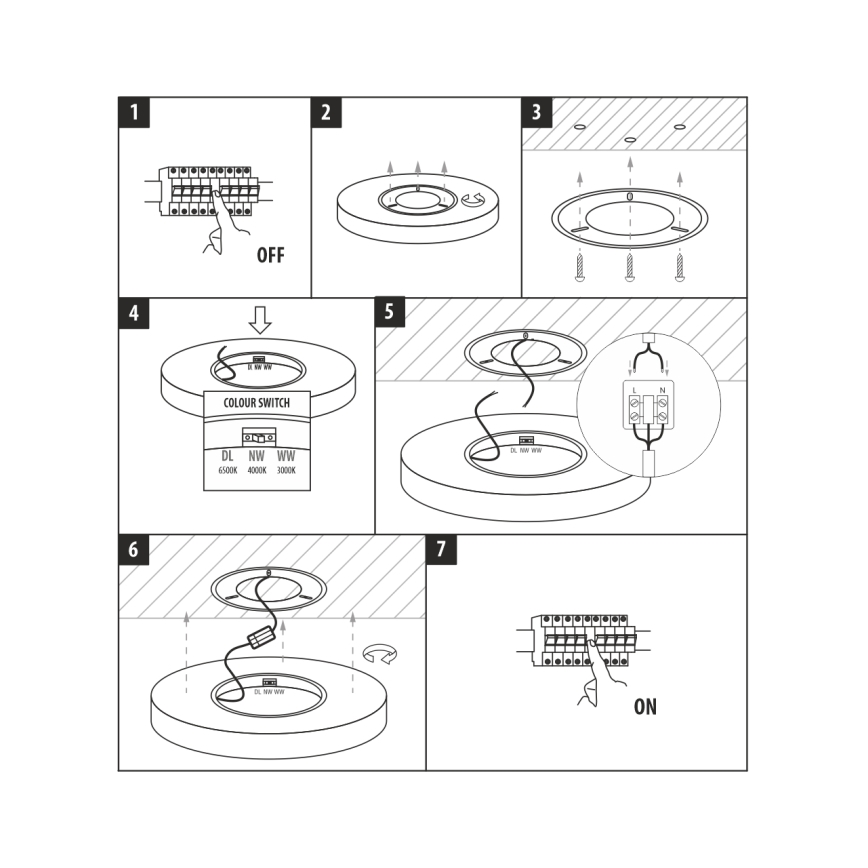 LED Stropní svítidlo LED/40W/230V 3000/4000/6500K pr. 50 cm bílá