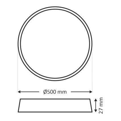 LED Stropní svítidlo LED/40W/230V 3000/4000/6500K pr. 50 cm černá
