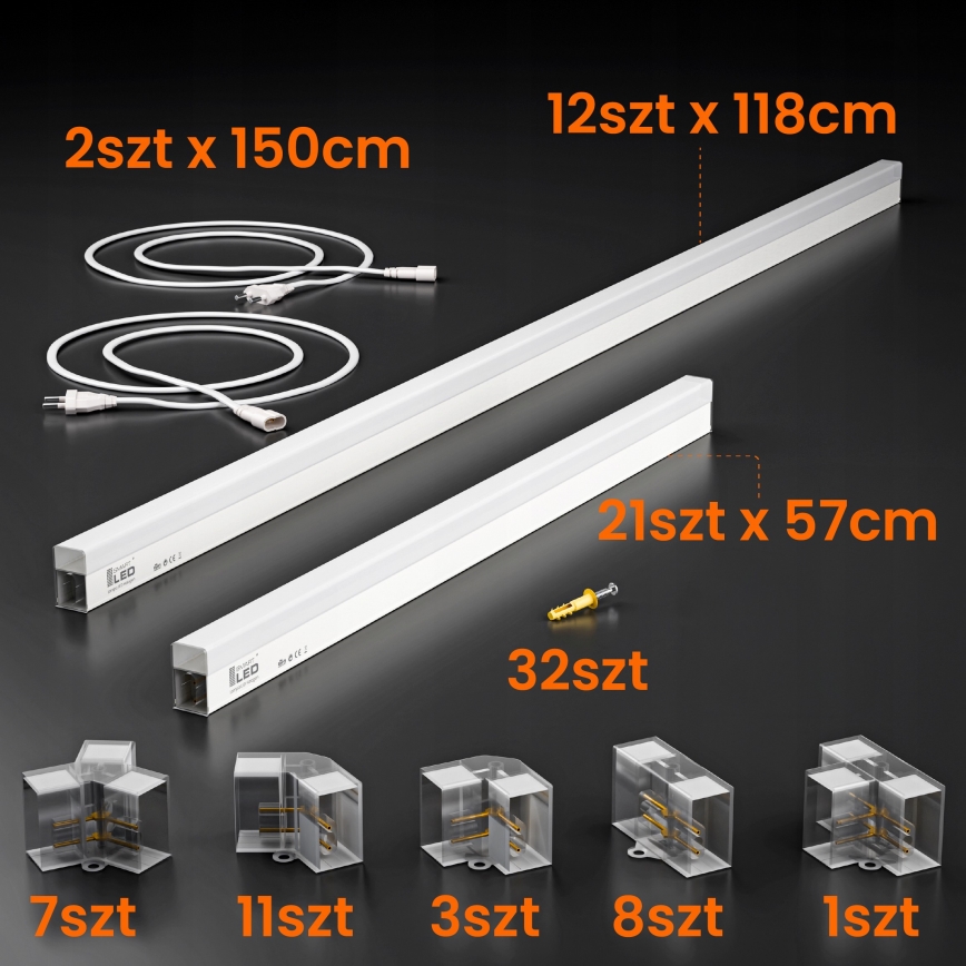 LED Stropní svítidlo HEXAGON LED/426W/85-265V 4000K 484x243 cm CRI 90 IP44 bílá