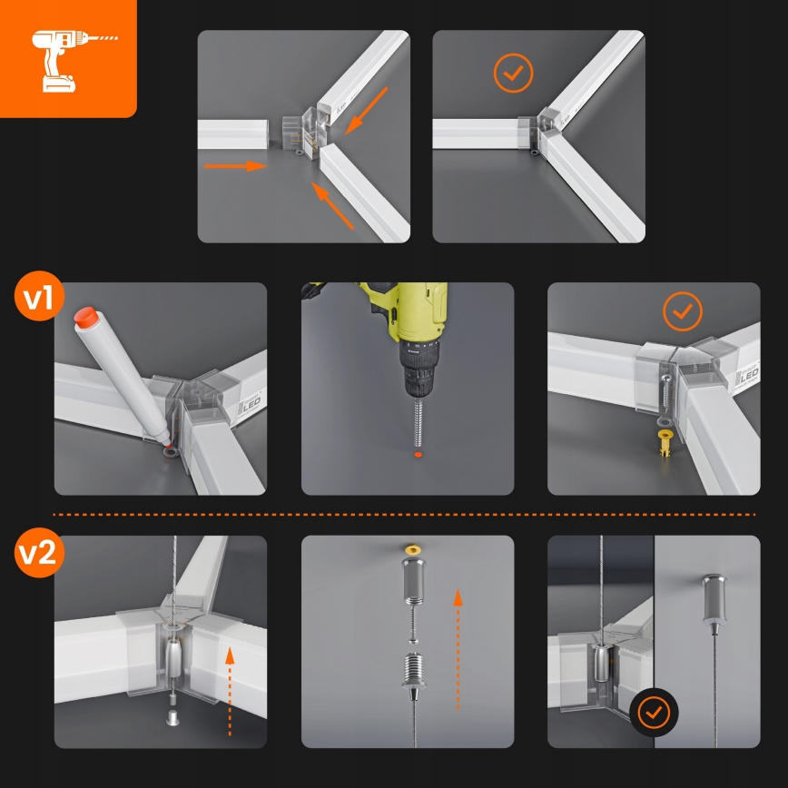 LED Stropní svítidlo HEXAGON LED/426W/85-265V 4000K 484x243 cm CRI 90 IP44 bílá