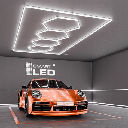 LED Stropní svítidlo HEXAGON LED/426W/85-265V 6500K 484x243 cm CRI 90 IP44 bílá