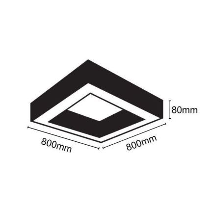 LED Stropní svítidlo LED/55W/230V 4000K 80x80 cm