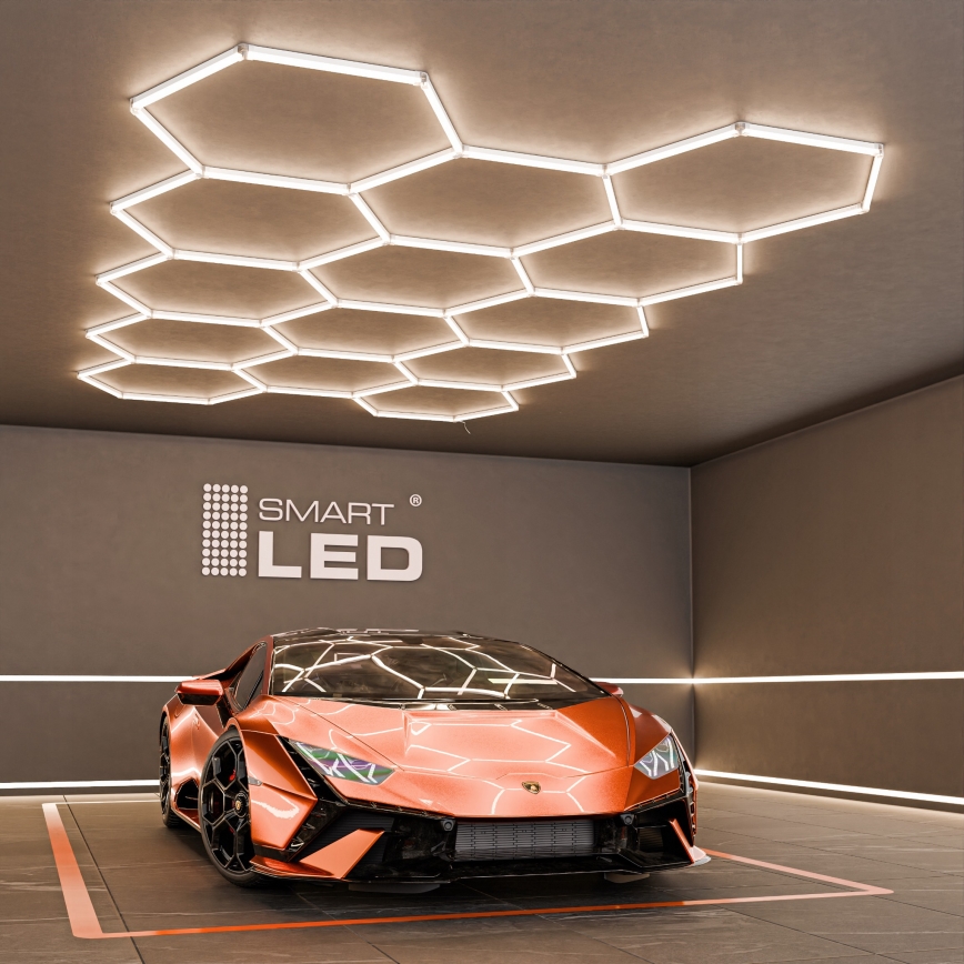 LED Stropní svítidlo HEXAGON LED/570W/85-265V 4000K 522x298 cm CRI 90 IP44 bílá