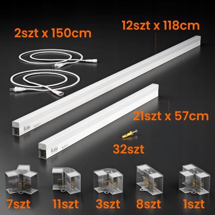 LED Stropní svítidlo HEXAGON LED/570W/85-265V 4000K 522x298 cm CRI 90 IP44 bílá
