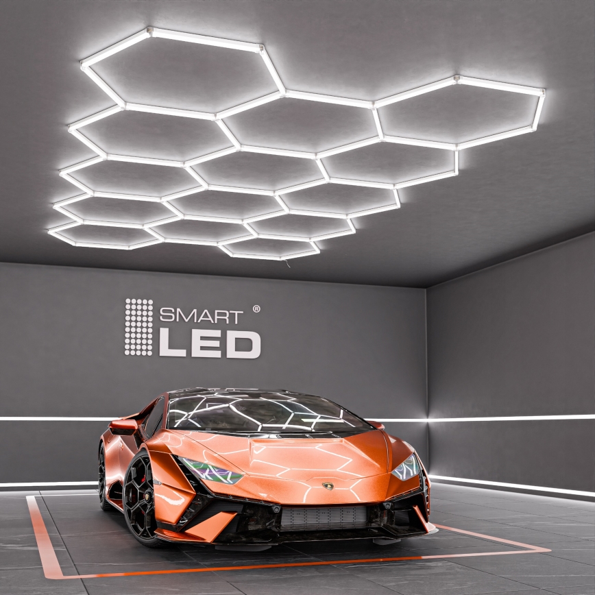 LED Stropní svítidlo HEXAGON LED/570W/85-265V 6500K 522x298 cm CRI 90 IP44 bílá