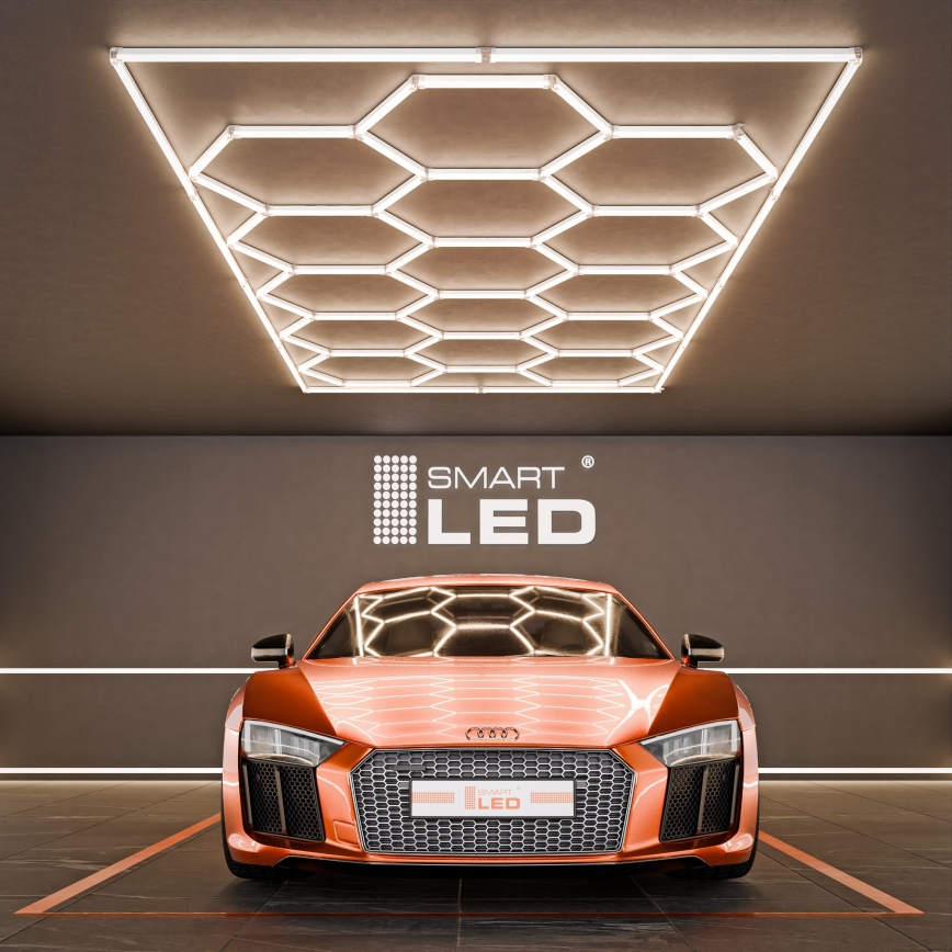 LED Stropní svítidlo HEXAGON LED/696W/85-265V 4000K 484x243 cm CRI 90 IP44 bílá